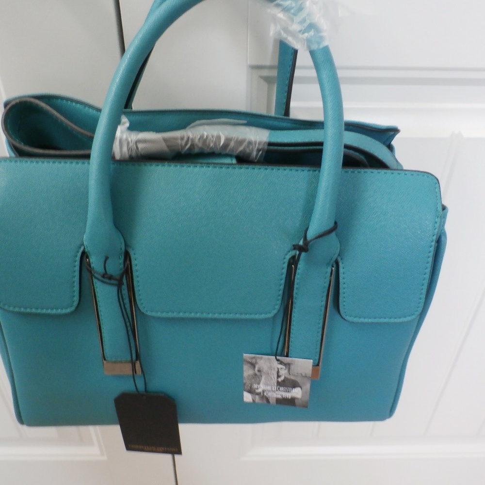 Christian Siriano Teal large Bag